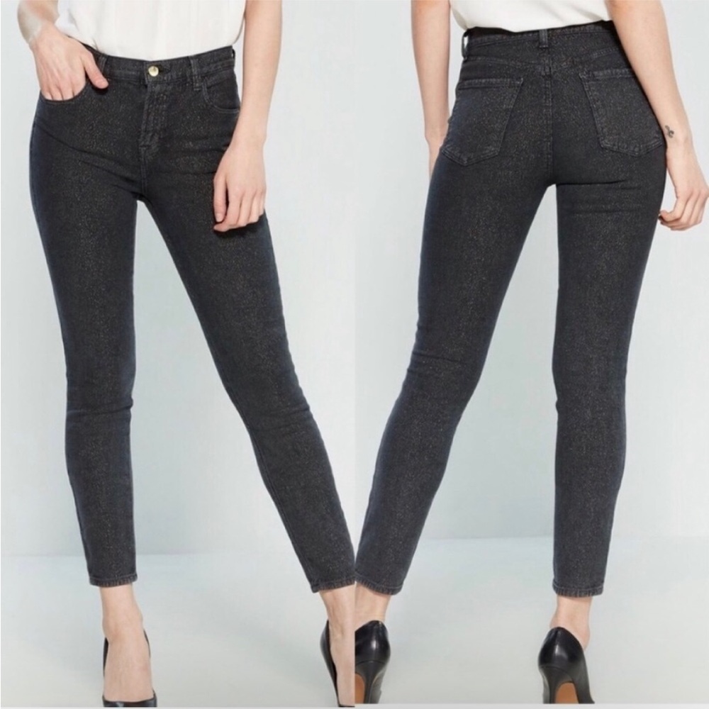 NWOT J Brand Alana Black Glitter Skinny Jeans